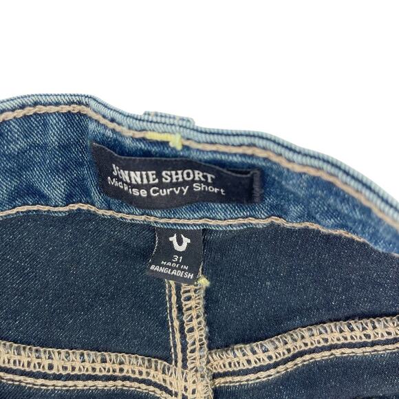 True Religion Jennie Short Mid Rise Curvy Flap Shorts Size 31 - Picture 6 of 6